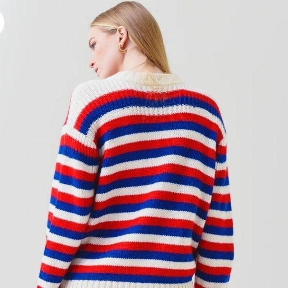 Mother the biggie jumper overboard striped sweater Medium NWT - Picture 2 of 11